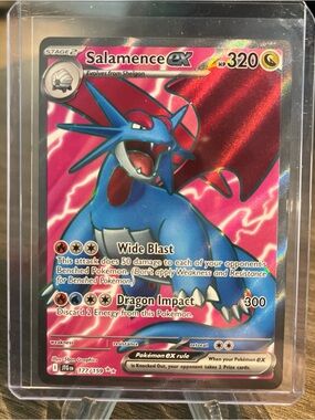 Pokemon Salamence EX Card - Blue & Pink Holo